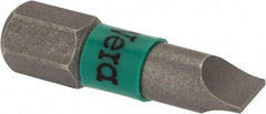 Wera - 0.216" Slotted Screwdriver Bit - 1/4" Hex Drive, 1" OAL - Strong Tooling