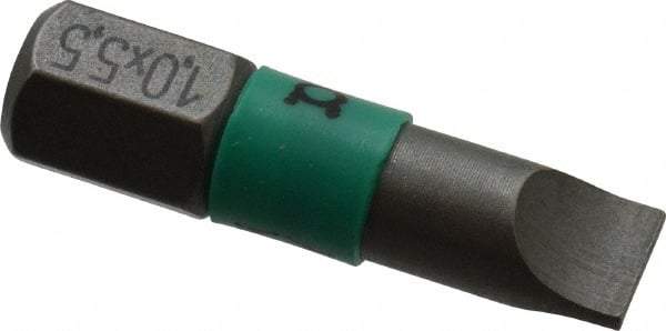 Wera - 0.216" Slotted Screwdriver Bit - 1/4" Hex Drive, 1" OAL - Strong Tooling