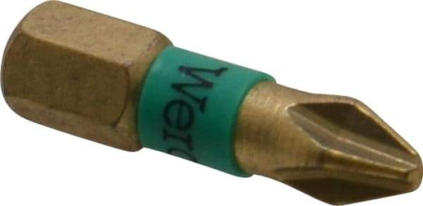 Wera - #2 Phillips Screwdriver Bit - 1/4" Hex Drive, 1" OAL - Strong Tooling