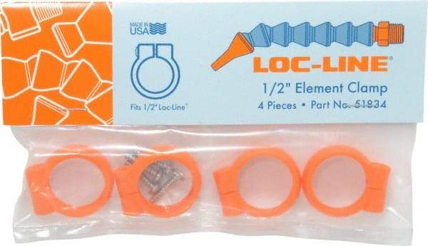 Loc-Line - Unthreaded, 1/2" Hose Inside Diam, Coolant Hose Element Clamp - For Use with 1/2" Loc-Line Modular Hose System, 4 Pieces - Strong Tooling