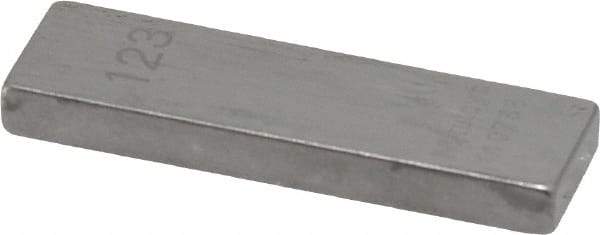 Mitutoyo - 0.123" Rectangular Steel Gage Block - Accuracy Grade AS-1, Includes Certificate of Inspection - Strong Tooling