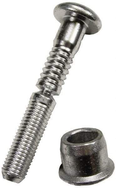 HUCK - Button Head Steel Lockbolt Blind Rivet - 1/4" to 3/8" Grip, 1/2" Head Diam, 1/4" Body Diam - Strong Tooling