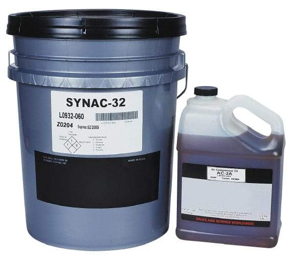 Lubriplate - 5 Gal Pail, ISO 46, SAE 20, Air Compressor Oil - 213 Viscosity (SUS) at 100°F, 49 Viscosity (SUS) at 210°F, Series SYNAC 46 - Strong Tooling