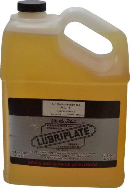 Lubriplate - 1 Gal Bottle, ISO 46, SAE 20, Air Compressor Oil - 196 Viscosity (SUS) at 100°F, 47 Viscosity (SUS) at 210°F, Series AC-1 - Strong Tooling