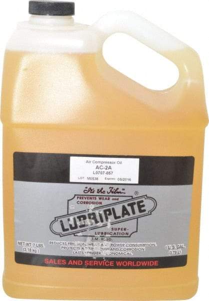 Lubriplate - 1 Gal Bottle, ISO 100, SAE 30, Air Compressor Oil - 430 Viscosity (SUS) at 100°F, 63 Viscosity (SUS) at 210°F, Series AC-2A - Strong Tooling