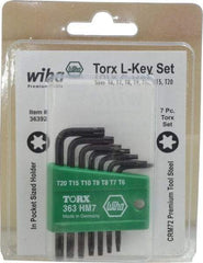 Wiha - 7 Piece T6 to T20 L-Key Short Arm Torx Key Set - T6, T7, T8, T9, T10, T15, T20 Torx Size - Strong Tooling