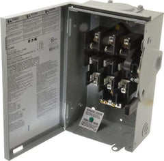 Eaton Cutler-Hammer - 30 Amp, 240 VAC, 3 Pole Fused Safety Switch - NEMA 3R, 3 Phase, 1-1/2 to 3 hp at 240 VAC (Single Phase), 3 to 7-1/2 hp at 240 VAC (Triple Phase), 3PST Contact Form - Strong Tooling