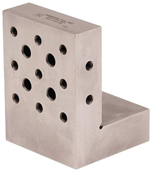 Suburban Tool - 3" Wide x 4" Deep x 3" High Steel Precision-Ground Angle Plate - Standard Plate, Machined Holes on Surface, Open End, 1" Thick, Pair of Plates - Strong Tooling