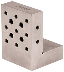 Suburban Tool - 3" Wide x 4" Deep x 3" High Steel Precision-Ground Angle Plate - Standard Plate, Machined Holes on Surface, Open End, 1" Thick, Pair of Plates - Strong Tooling