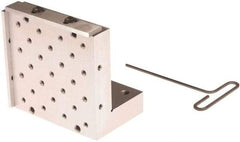 Suburban Tool - 6" Wide x 6" Deep x 4" High Steel Precision-Ground Angle Plate - Standard Plate, Machined Holes on Surface, Open End, 1-1/4" Thick, Pair of Plates - Strong Tooling