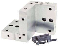 Suburban Tool - 4" Wide x 6" Deep x 4" High Steel Precision-Ground Angle Plate - Compound Plate, Machined Holes on Surface, Open End, 1" Thick, Pair of Plates - Strong Tooling