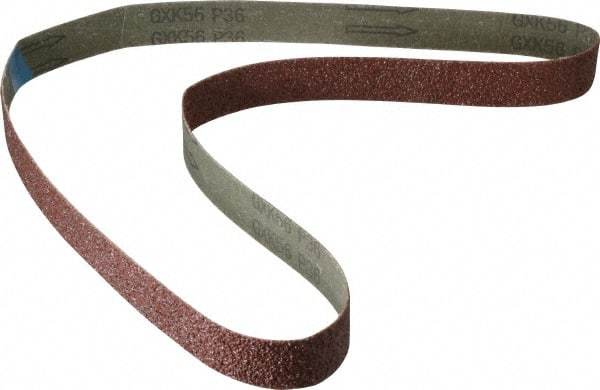 Tru-Maxx - 1" Wide x 42" OAL, 36 Grit, Aluminum Oxide Abrasive Belt - Aluminum Oxide, Very Coarse, Coated, X Weighted Cloth Backing - Strong Tooling