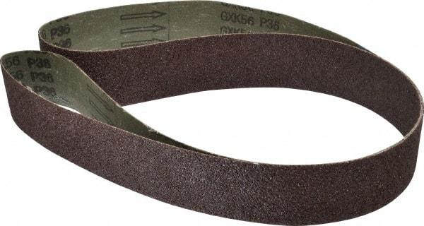 Tru-Maxx - 2" Wide x 60" OAL, 36 Grit, Aluminum Oxide Abrasive Belt - Aluminum Oxide, Very Coarse, Coated, X Weighted Cloth Backing - Strong Tooling