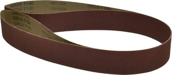 Tru-Maxx - 2" Wide x 72" OAL, 180 Grit, Aluminum Oxide Abrasive Belt - Aluminum Oxide, Very Fine, Coated, X Weighted Cloth Backing - Strong Tooling