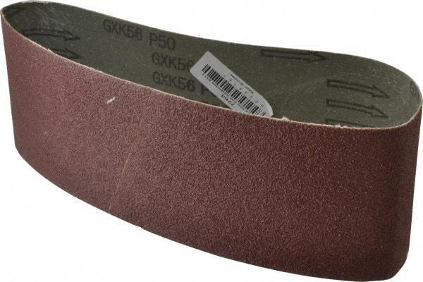 Tru-Maxx - 4" Wide x 24" OAL, 50 Grit, Aluminum Oxide Abrasive Belt - Aluminum Oxide, Coarse, Coated, X Weighted Cloth Backing - Strong Tooling