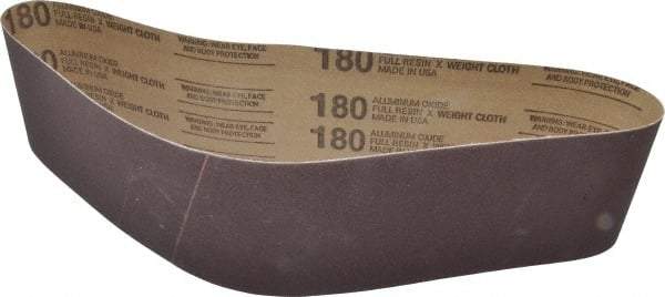 Tru-Maxx - 4" Wide x 36" OAL, 180 Grit, Aluminum Oxide Abrasive Belt - Aluminum Oxide, Very Fine, Coated, X Weighted Cloth Backing - Strong Tooling