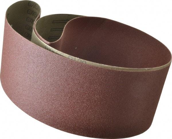 Tru-Maxx - 4" Wide x 60" OAL, 120 Grit, Aluminum Oxide Abrasive Belt - Aluminum Oxide, Fine, Coated, X Weighted Cloth Backing - Strong Tooling