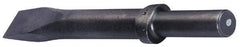 Made in USA - 1" Head Width, 12" OAL, Flat Chisel - Round Drive, Round Shank, Alloy Steel - Strong Tooling