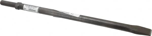 Made in USA - 1" Head Width, 18" OAL, Flat Chisel - Round Drive, 0.68" Round Shank, Alloy Steel - Strong Tooling