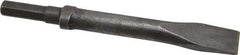 Made in USA - 1" Head Width, 9" OAL, 1/2" Shank Diam, Flat Chisel - Hex Drive, Hex Shank, Alloy Steel - Strong Tooling