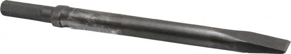 Made in USA - 1" Head Width, 12" OAL, 1/2" Shank Diam, Flat Chisel - Hex Drive, Hex Shank, Alloy Steel - Strong Tooling