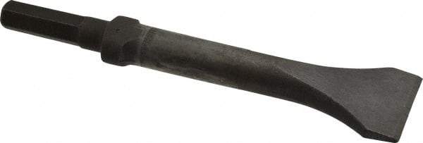 Made in USA - 2" Head Width, 9" OAL, 1/2" Shank Diam, Scaling Chisel - Hex Drive, Hex Shank, Alloy Steel - Strong Tooling