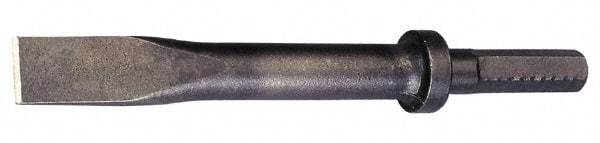 Made in USA - 1" Head Width, 9" OAL, 1/2" Shank Diam, Flat Chisel - Hex Drive, Hex Shank, Alloy Steel - Strong Tooling