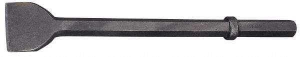 Made in USA - 3" Head Width, 20" OAL, 1-1/8" Shank Diam, Scaling Chisel - Hex Drive, Hex Shank, Alloy Steel - Strong Tooling