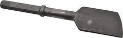 Made in USA - 5" Head Width, 17" OAL, 1-1/4" Shank Diam, Asphalt Cutter Chisel - Hex Drive, Hex Shank, Alloy Steel - Strong Tooling