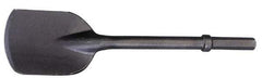 Made in USA - 5-1/2" Head Width, 22" OAL, 1-1/4" Shank Diam, Spade Chisel - Hex Drive, Hex Shank, Alloy Steel - Strong Tooling