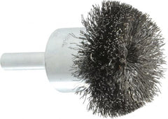 Weiler - 1-1/2" Brush Diam, Crimped, Flared End Brush - 1/4" Diam Shank, 20,000 Max RPM - Strong Tooling