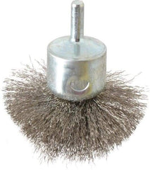 Weiler - 2-3/4" Brush Diam, Crimped, Flared End Brush - 1/4" Diam Shank, 16,000 Max RPM - Strong Tooling