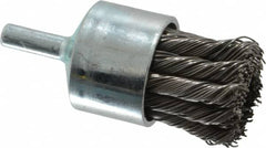 Weiler - 1-1/8" Brush Diam, Knotted, End Brush - 1/4" Diam Shank, 22,000 Max RPM - Strong Tooling