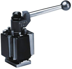 Aloris - Series BXA Tool Post Holder & Set for 0 to 15" Lathe Swing - 7 Piece, Includes (2) Style 2-I Facing/Turning/Boring Holder, Mounting Wrench, Style 1-I Turning/Facing Holder, Style 77-I Cutoff Holder, T-Nut Blank, Tool Post - Exact Industrial Supply