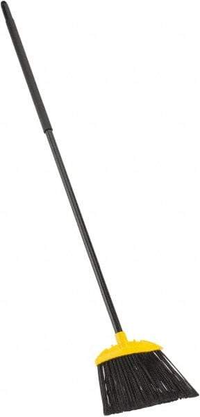 Rubbermaid - 10" Wide, Black Polypropylene Bristles, Metal Handle, Angled Broom - Flagged, Water Resistant - Strong Tooling