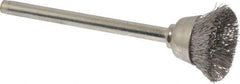 Anderson - 9/16" Diam, 1/8" Shank Diam, Stainless Steel Fill Cup Brush - 0.005 Wire Diam, 25,000 Max RPM - Strong Tooling