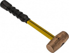 No-Mar - 3 Lb Head 1-1/2" Face Brass Hammer - Fiberglass Handle - Strong Tooling