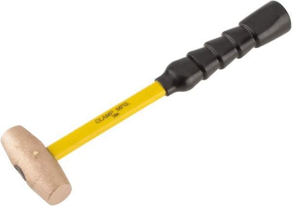 No-Mar - 2 Lb Head 1-1/4" Face Brass Hammer - Fiberglass Handle - Strong Tooling