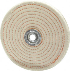 Dico - 6" Diam x 1/2" Thick Unmounted Buffing Wheel - Spiral Sewn, 1/2" Arbor Hole, Coarse Grade - Strong Tooling