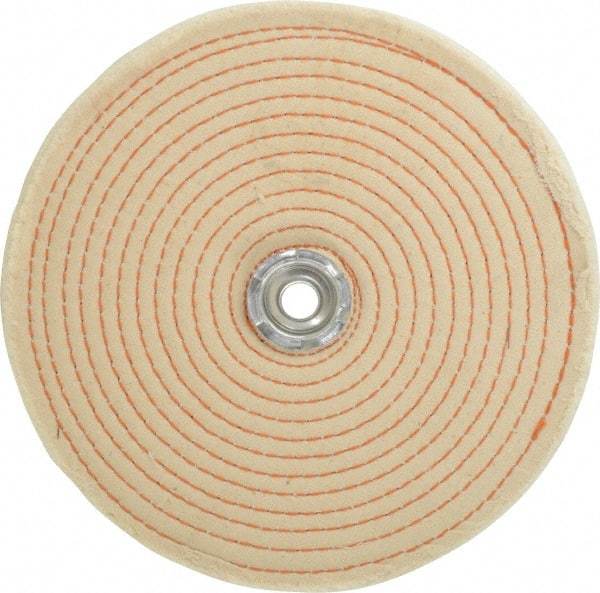 Dico - 8" Diam x 1/2" Thick Unmounted Buffing Wheel - Spiral Sewn, 1/2" Arbor Hole, Coarse Grade - Strong Tooling