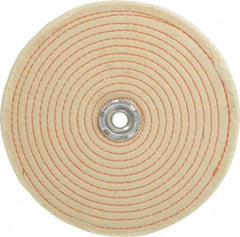 Dico - 8" Diam x 1/2" Thick Unmounted Buffing Wheel - Spiral Sewn, 1/2" Arbor Hole, Coarse Grade - Strong Tooling