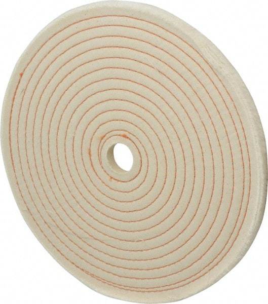 Dico - 10" Diam x 1/2" Thick Unmounted Buffing Wheel - Spiral Sewn, 1/2" Arbor Hole, Coarse Grade - Strong Tooling