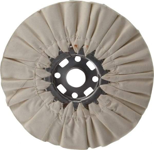 Divine Brothers - 10" Diam x 1/2" Thick Unmounted Buffing Wheel - Ventilated Bias Cut, 1-1/4" Arbor Hole - Strong Tooling