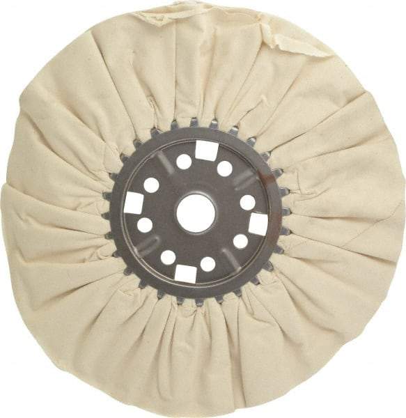 Divine Brothers - 14" Diam x 1/2" Thick Unmounted Buffing Wheel - Ventilated Bias Cut, 1-1/4" Arbor Hole - Strong Tooling