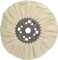 Divine Brothers - 14" Diam x 1/2" Thick Unmounted Buffing Wheel - Ventilated Bias Cut, 1-1/4" Arbor Hole - Strong Tooling