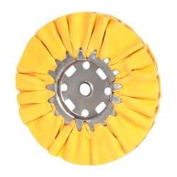 Divine Brothers - 8" Diam x 1/2" Thick Unmounted Buffing Wheel - Ventilated Bias Cut, 1/2" Arbor Hole - Strong Tooling