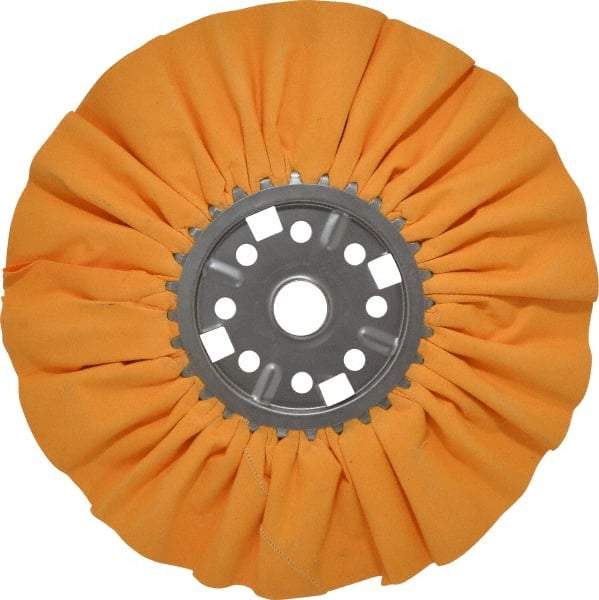 Divine Brothers - 14" Diam x 1/2" Thick Unmounted Buffing Wheel - Ventilated Bias Cut, 1-1/4" Arbor Hole - Strong Tooling