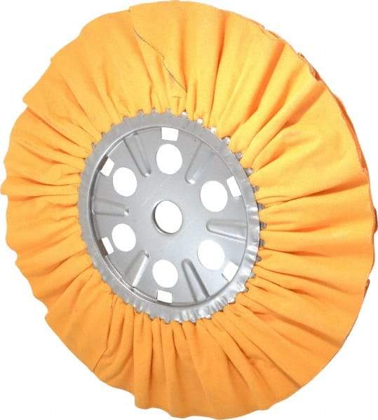 Divine Brothers - 16" Diam x 1/2" Thick Unmounted Buffing Wheel - Ventilated Bias Cut, 1-1/4" Arbor Hole - Strong Tooling