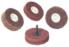 Standard Abrasives - 4" Diam x 2" Thick, Medium Mounted Scrubber Buffing Wheel - 2 Ply, Very Fine Grade, 1/4" Shank Diam, 6,000 RPM - Strong Tooling