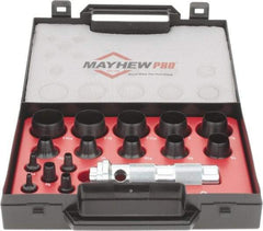 Mayhew - 16 Piece, 1/8 to 1-3/16", Hollow Punch Set - Comes in Plastic Case - Strong Tooling